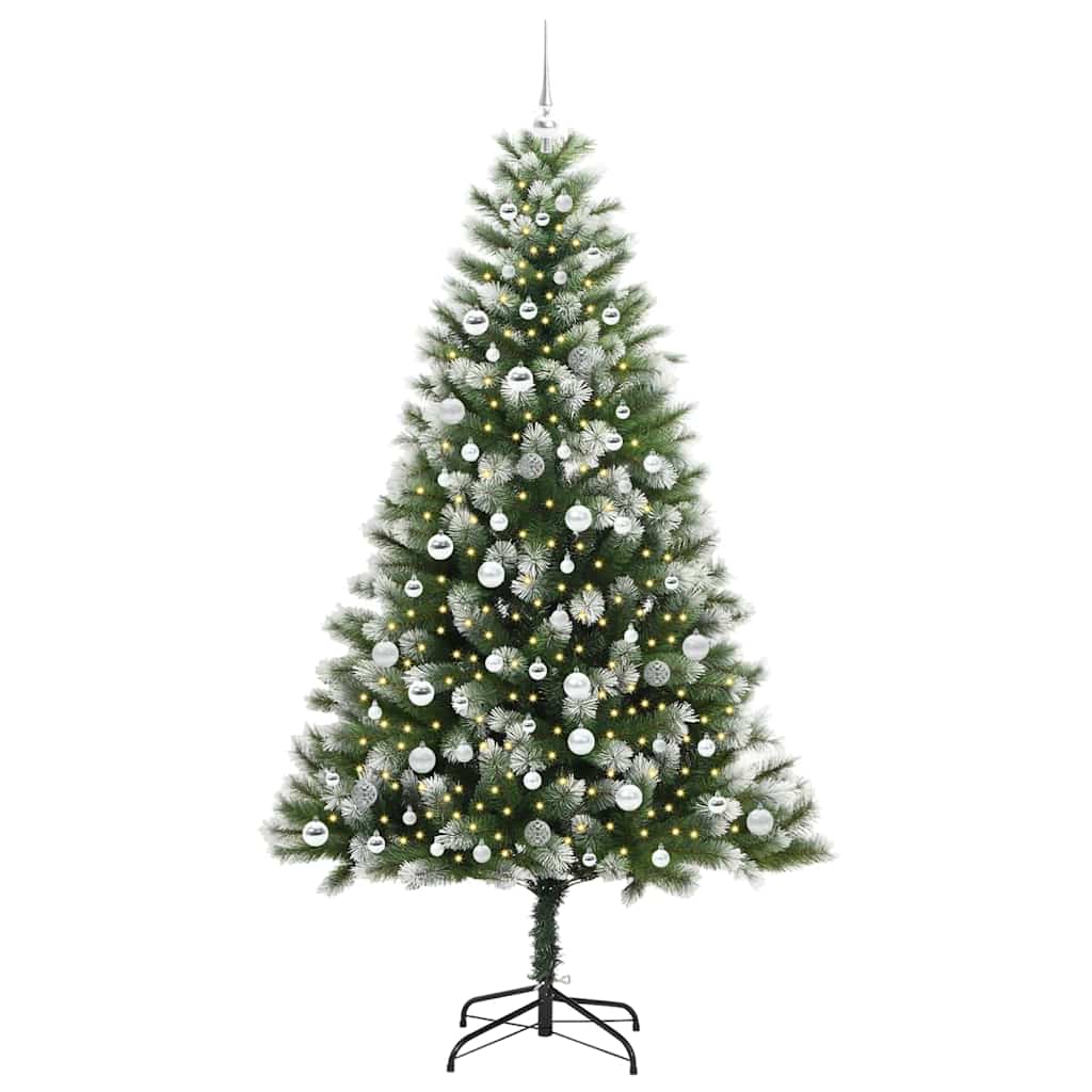 Kunstmatige scharnierkerstboom met bedekte sneeuw 210 cm