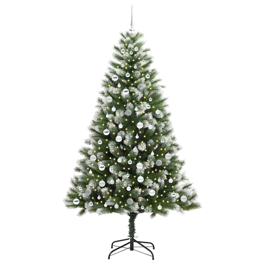 Kunstmatige scharnierkerstboom met bedekte sneeuw 210 cm