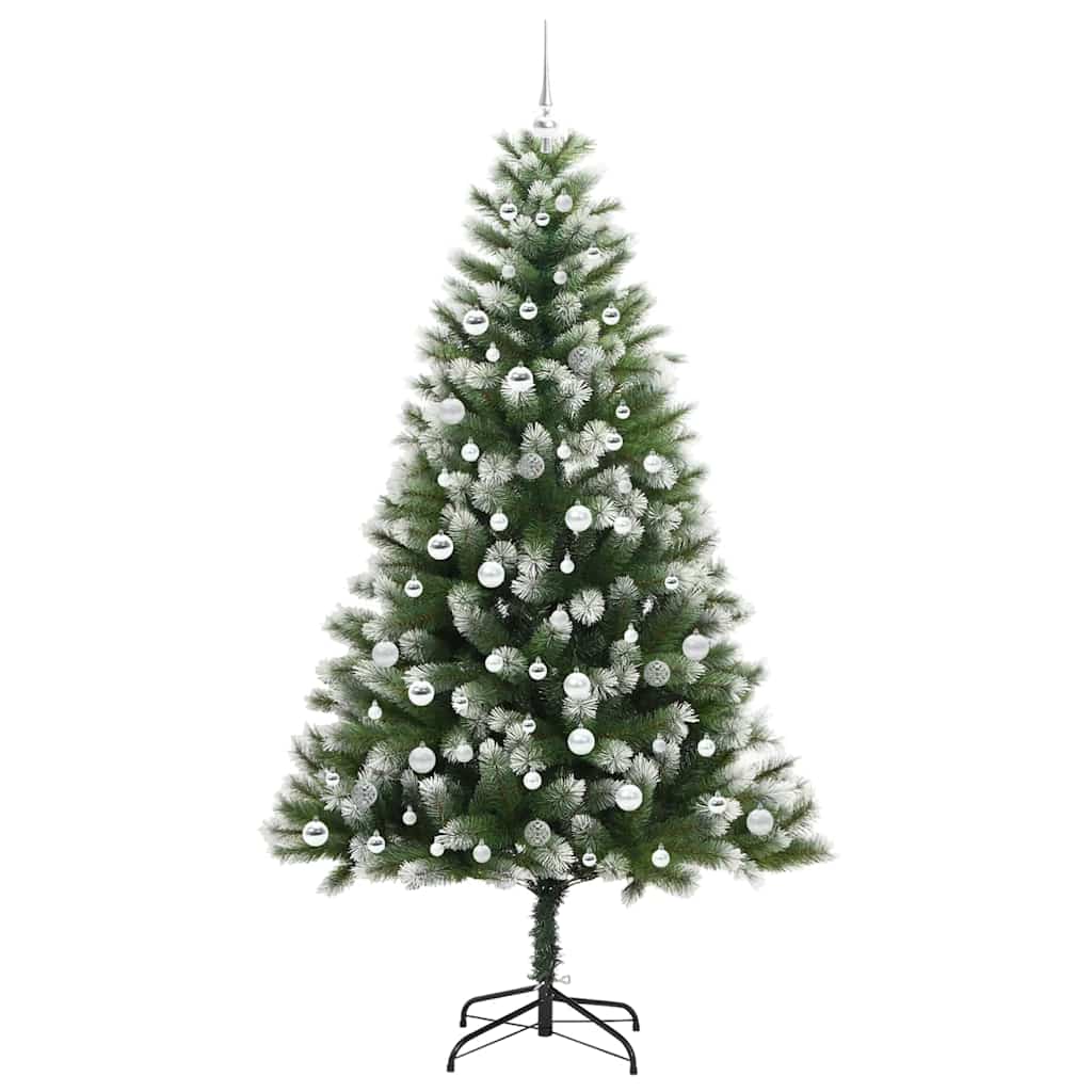 Kunstmatige scharnierkerstboom met bedekte sneeuw 210 cm