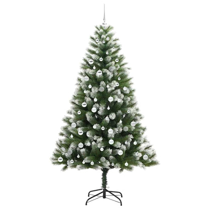 Kunstmatige scharnierkerstboom met bedekte sneeuw 210 cm