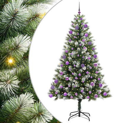 Kunstmatige scharnierkerstboom met bedekte sneeuw 210 cm