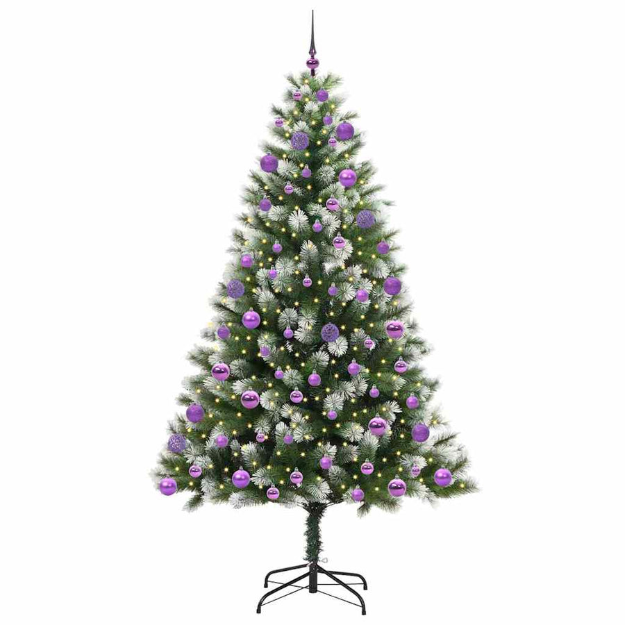 Kunstmatige scharnierkerstboom met bedekte sneeuw 210 cm