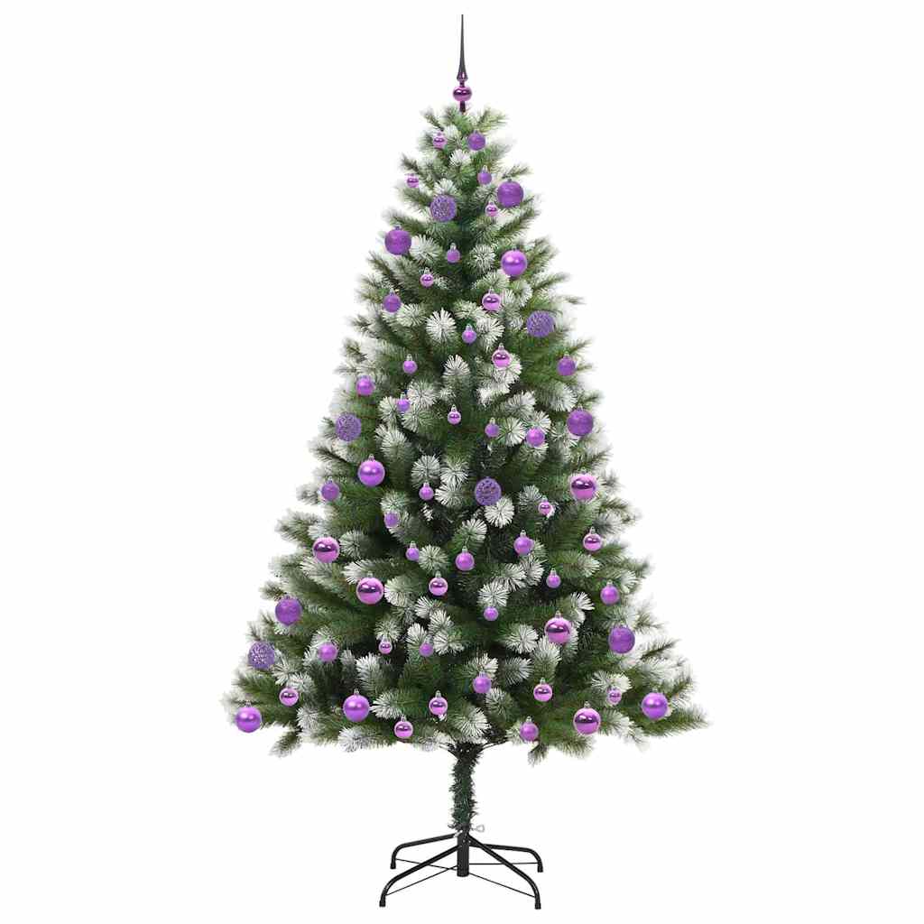 Kunstmatige scharnierkerstboom met bedekte sneeuw 210 cm