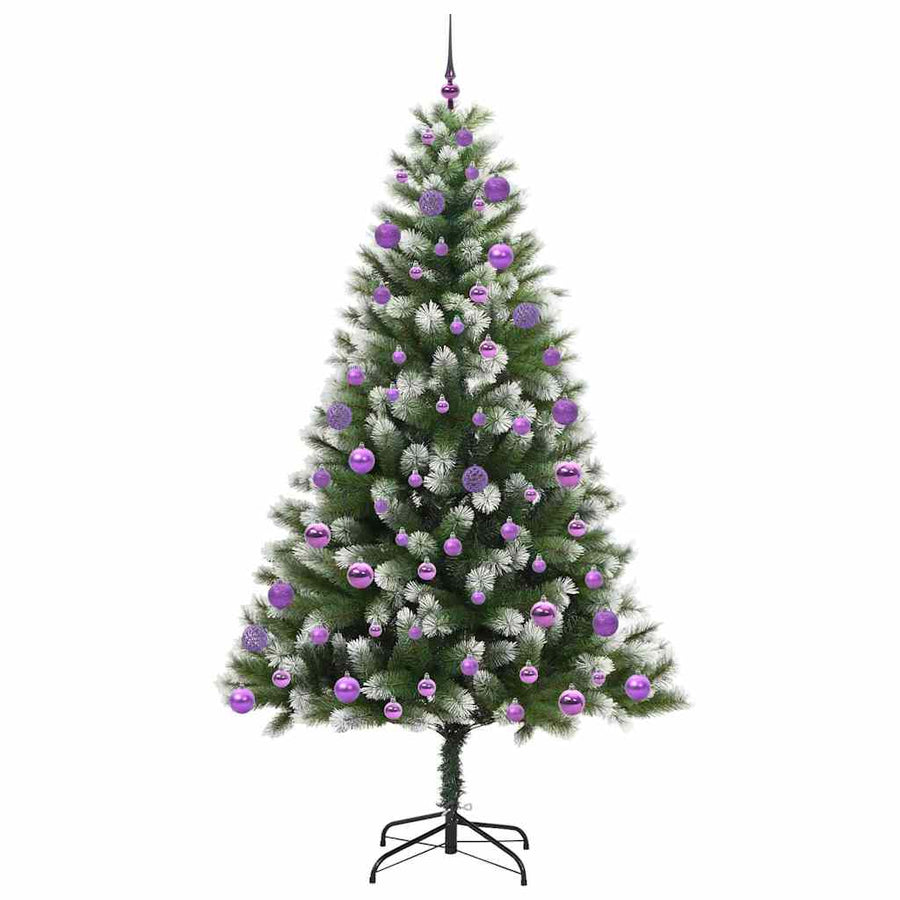 Kunstmatige scharnierkerstboom met bedekte sneeuw 210 cm