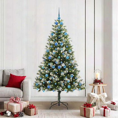 Kunstmatige scharnierkerstboom met bedekte sneeuw 210 cm