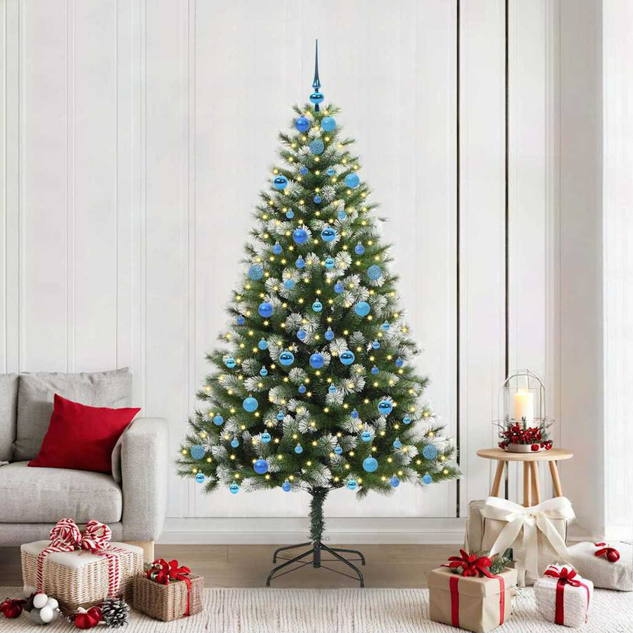 Kunstmatige scharnierkerstboom met bedekte sneeuw 210 cm