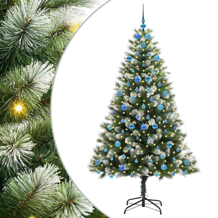 Kunstmatige scharnierkerstboom met bedekte sneeuw 210 cm