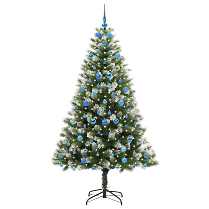 Kunstmatige scharnierkerstboom met bedekte sneeuw 210 cm