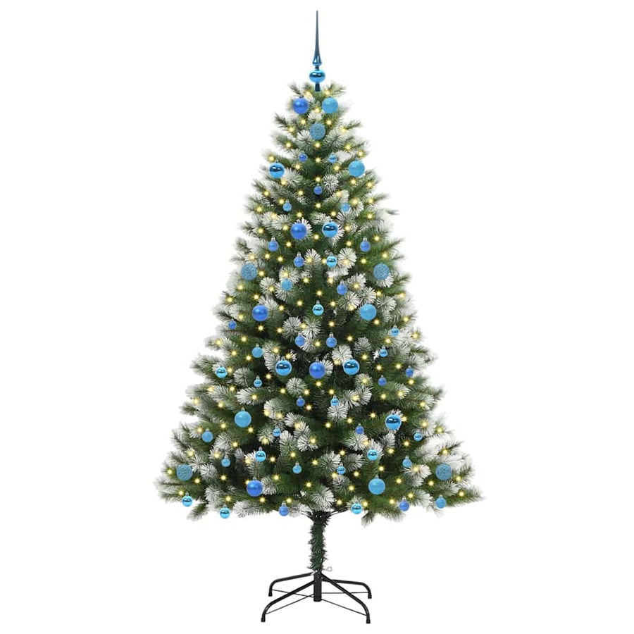 Kunstmatige scharnierkerstboom met bedekte sneeuw 210 cm