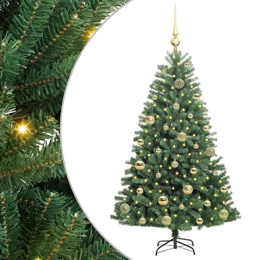 Kunstmatige Inklapbare Kerstboom Groen 120 cm PVC en Metaal