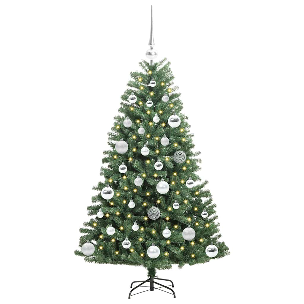 Kunstmatige Inklapbare Kerstboom Groen 120 cm PVC en Metaal