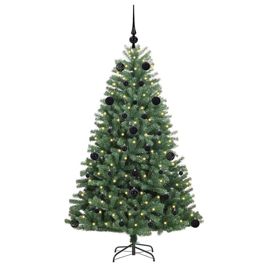 Kunstmatige Inklapbare Kerstboom Groen 150 cm PVC en Metaal