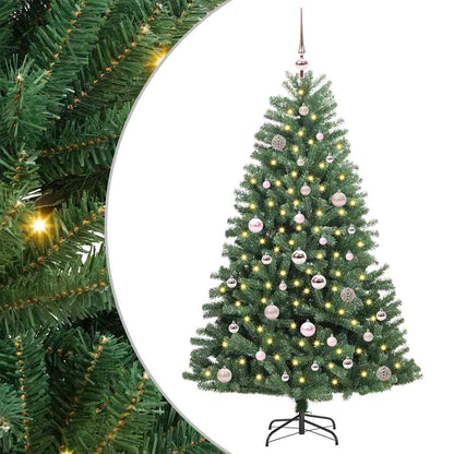 Kunstmatige Inklapbare Kerstboom Groen 150 cm PVC en Metaal