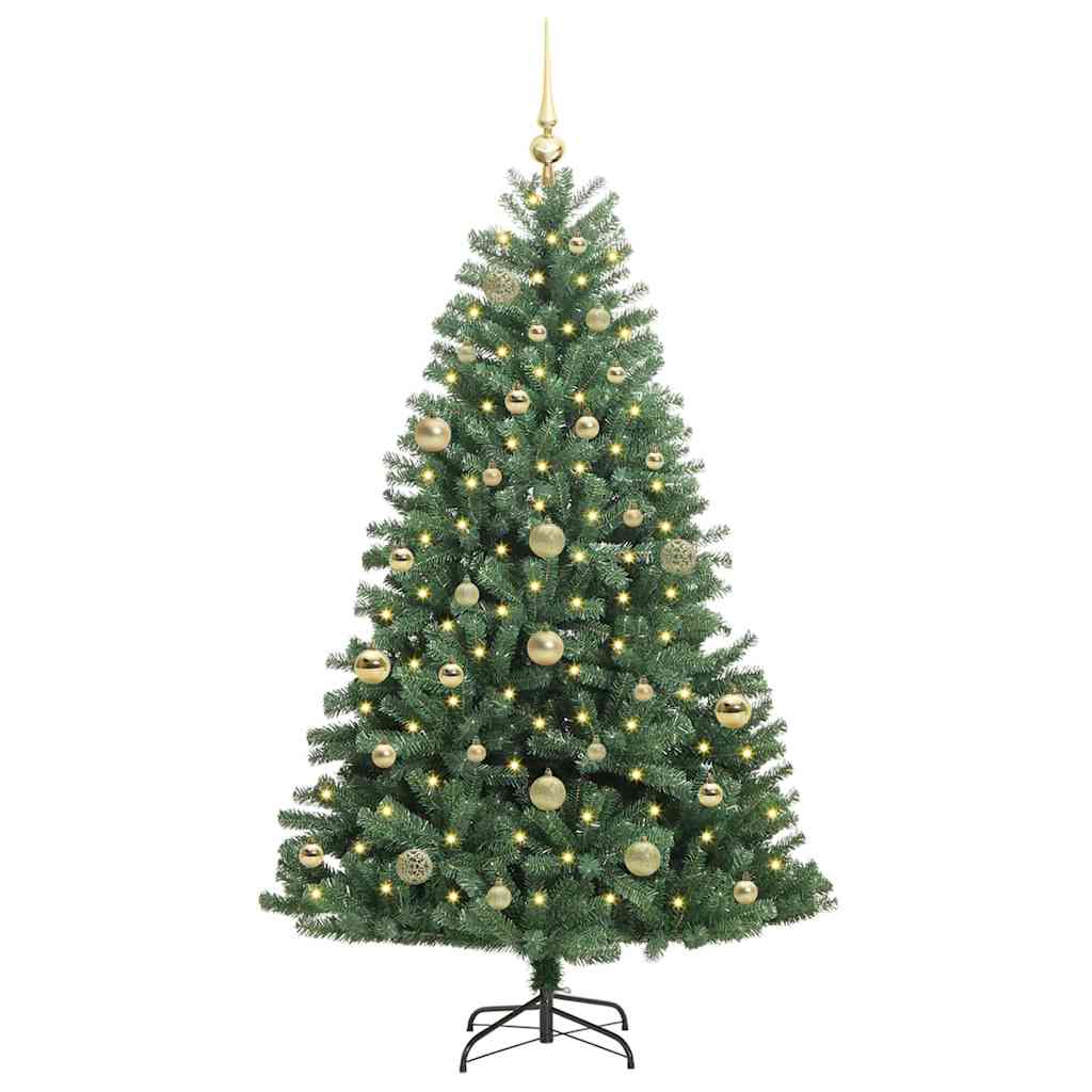 Kunstmatige Inklapbare Kerstboom Groen 150 cm PVC en Metaal