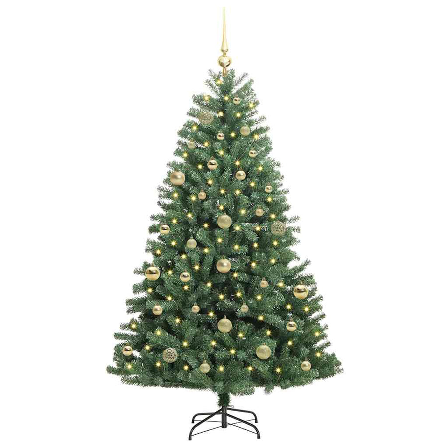 Kunstmatige Inklapbare Kerstboom Groen 150 cm PVC en Metaal