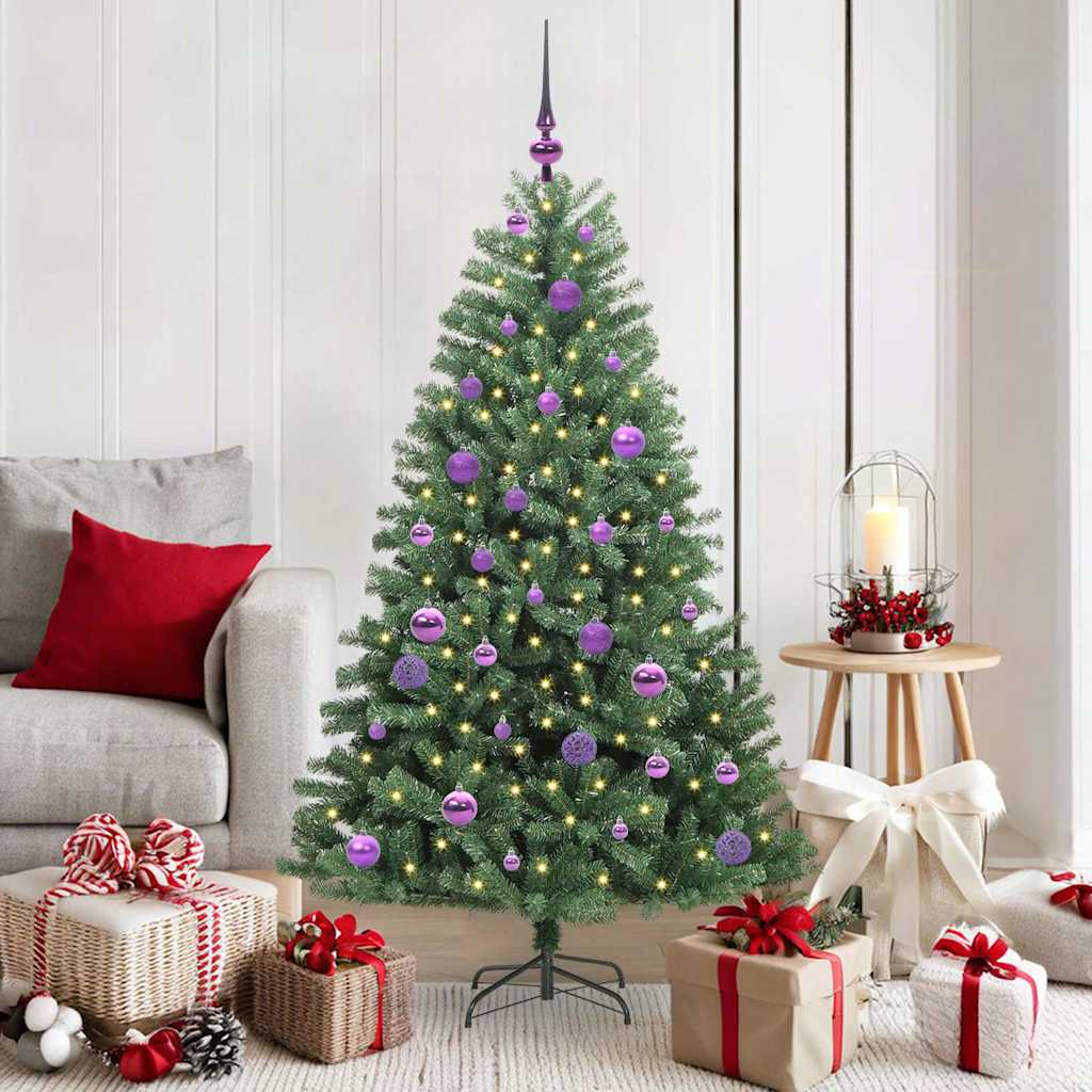 Kunstmatige Inklapbare Kerstboom Groen 150 cm PVC en Metaal