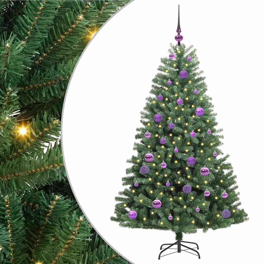 Kunstmatige Inklapbare Kerstboom Groen 150 cm PVC en Metaal