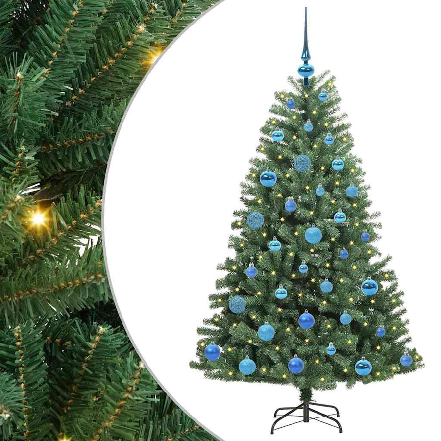 Kunstmatige Inklapbare Kerstboom Groen 150 cm PVC en Metaal