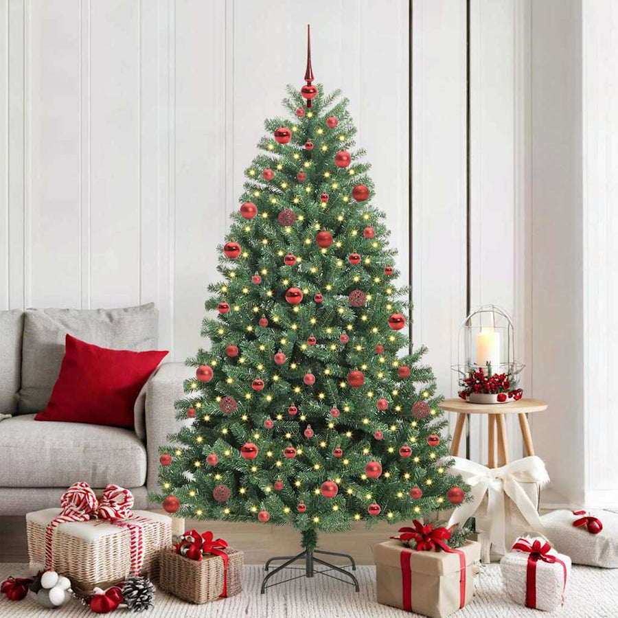 Kunstmatige Inklapbare Kerstboom Groen 180 cm PVC en Metaal
