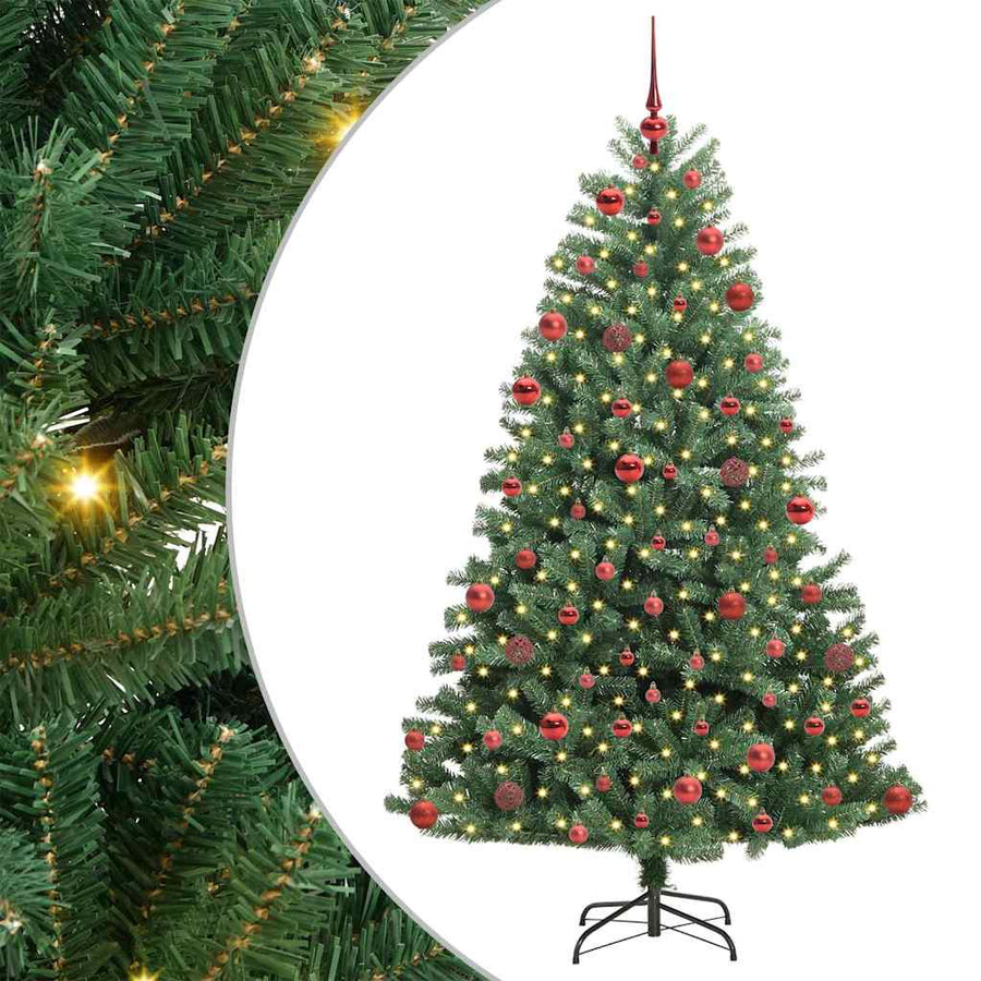Kunstmatige Inklapbare Kerstboom Groen 180 cm PVC en Metaal