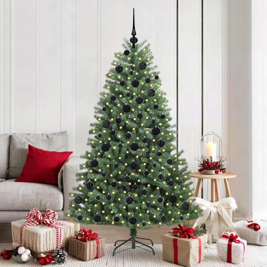 Kunstmatige Inklapbare Kerstboom Groen 180 cm PVC en Metaal