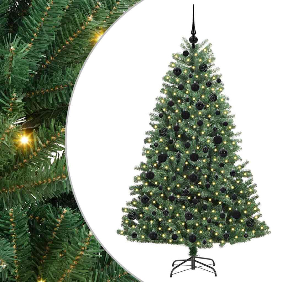 Kunstmatige Inklapbare Kerstboom Groen 180 cm PVC en Metaal