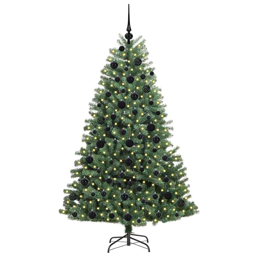 Kunstmatige Inklapbare Kerstboom Groen 180 cm PVC en Metaal