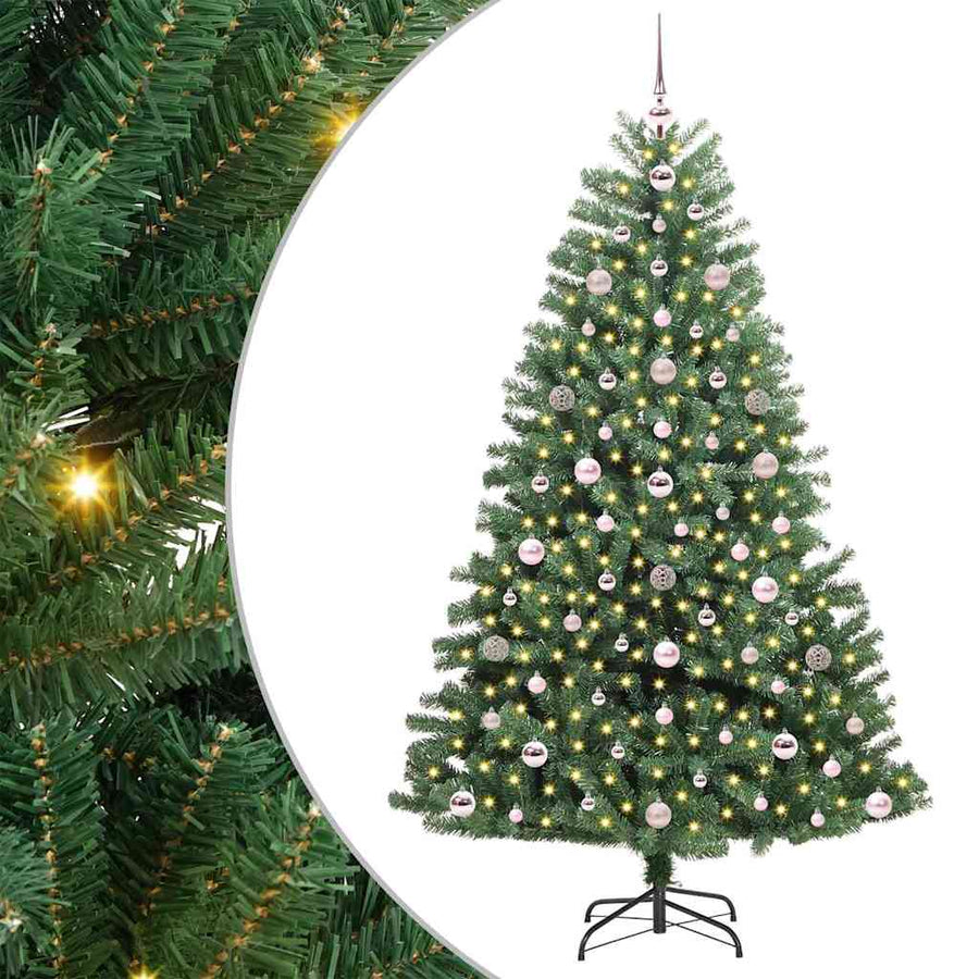 Kunstmatige Inklapbare Kerstboom Groen 180 cm PVC en Metaal