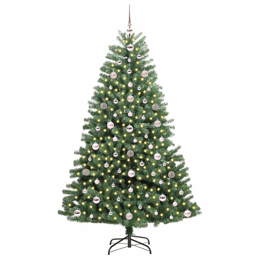 Kunstmatige Inklapbare Kerstboom Groen 180 cm PVC en Metaal