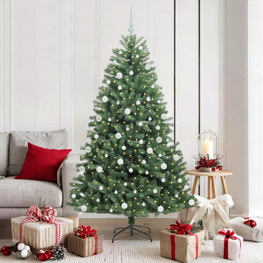 Kunstmatige Inklapbare Kerstboom Groen 180 cm PVC en Metaal