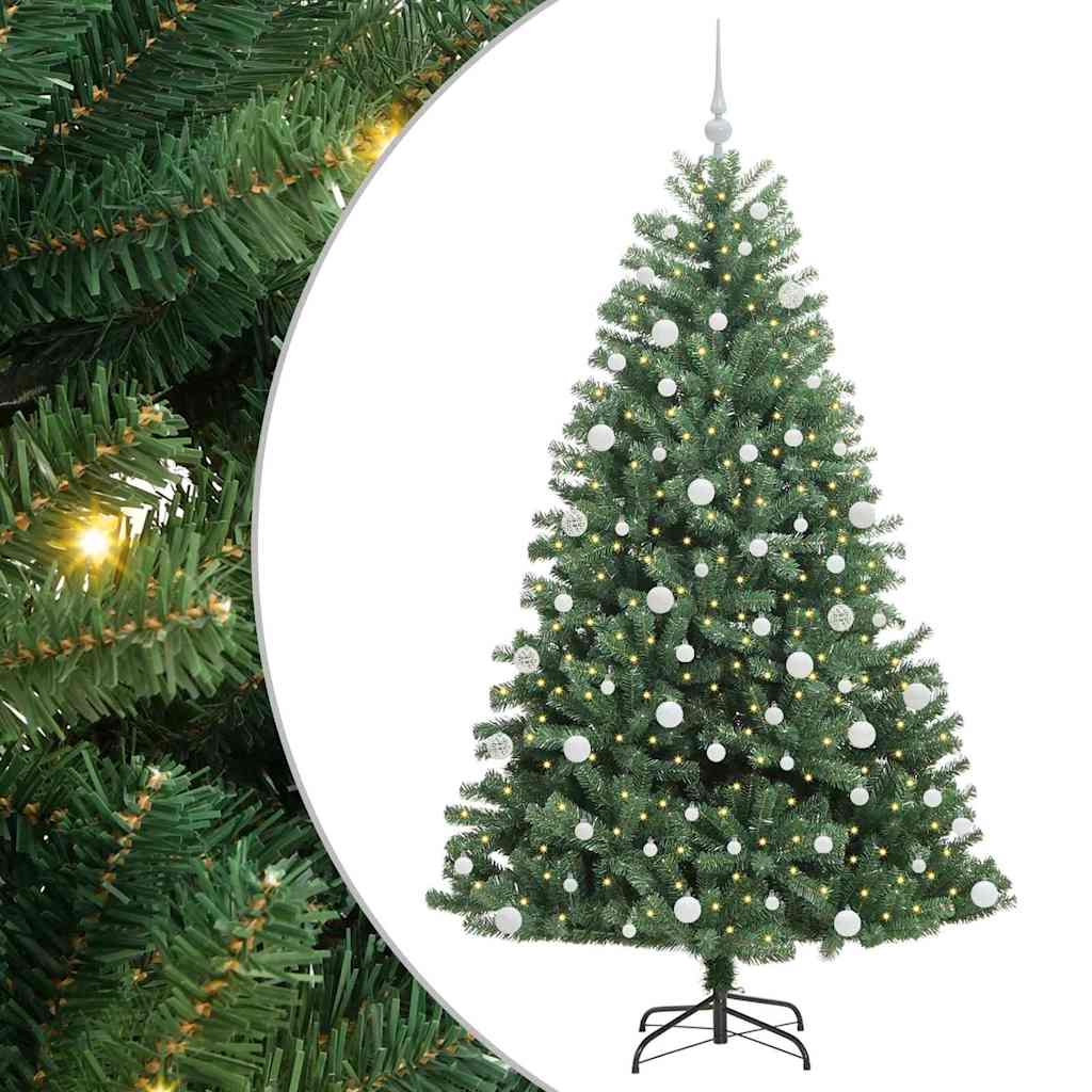 Kunstmatige Inklapbare Kerstboom Groen 180 cm PVC en Metaal