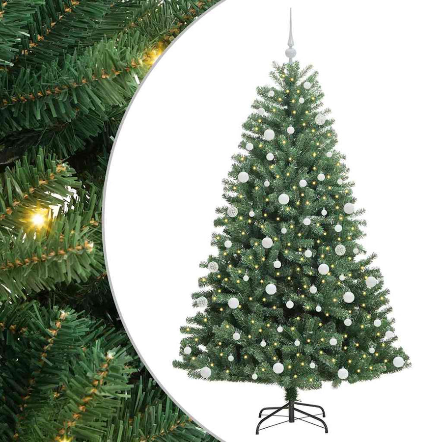 Kunstmatige Inklapbare Kerstboom Groen 180 cm PVC en Metaal