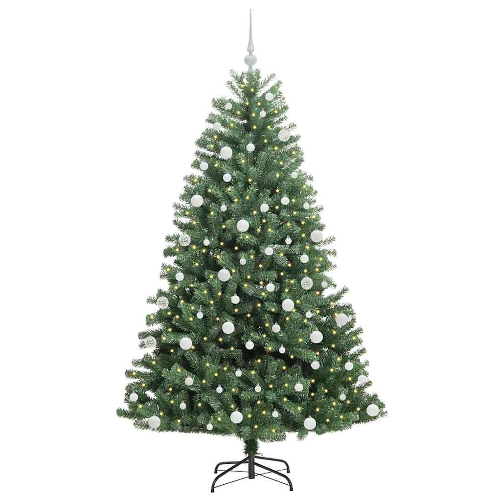 Kunstmatige Inklapbare Kerstboom Groen 180 cm PVC en Metaal