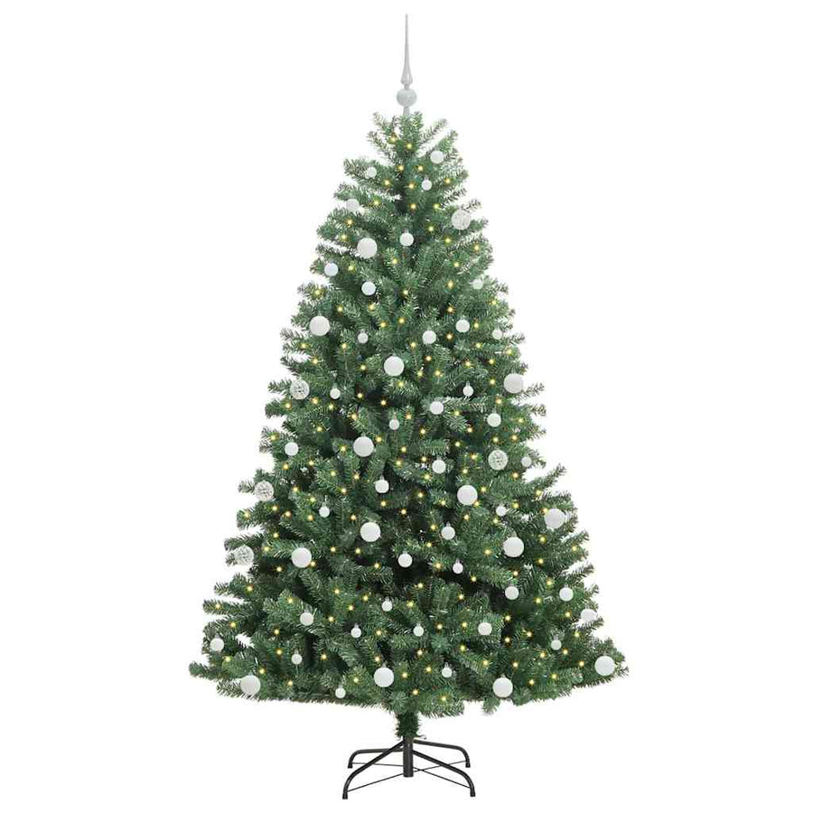 Kunstmatige Inklapbare Kerstboom Groen 180 cm PVC en Metaal