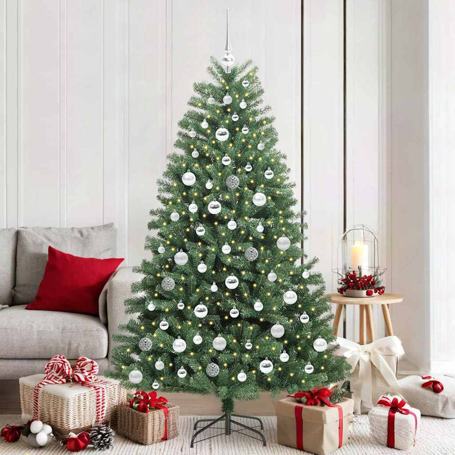Kunstmatige Inklapbare Kerstboom Groen 180 cm PVC en Metaal