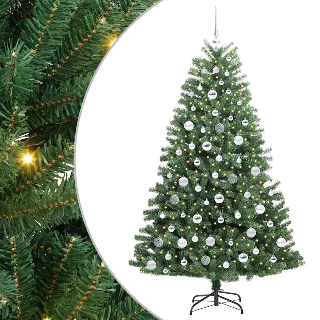 Kunstmatige Inklapbare Kerstboom Groen 180 cm PVC en Metaal