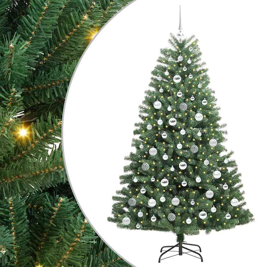 Kunstmatige Inklapbare Kerstboom Groen 180 cm PVC en Metaal