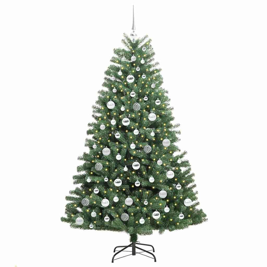 Kunstmatige Inklapbare Kerstboom Groen 180 cm PVC en Metaal