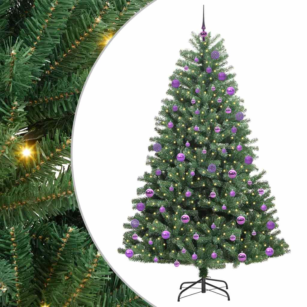 Kunstmatige Inklapbare Kerstboom Groen 180 cm PVC en Metaal