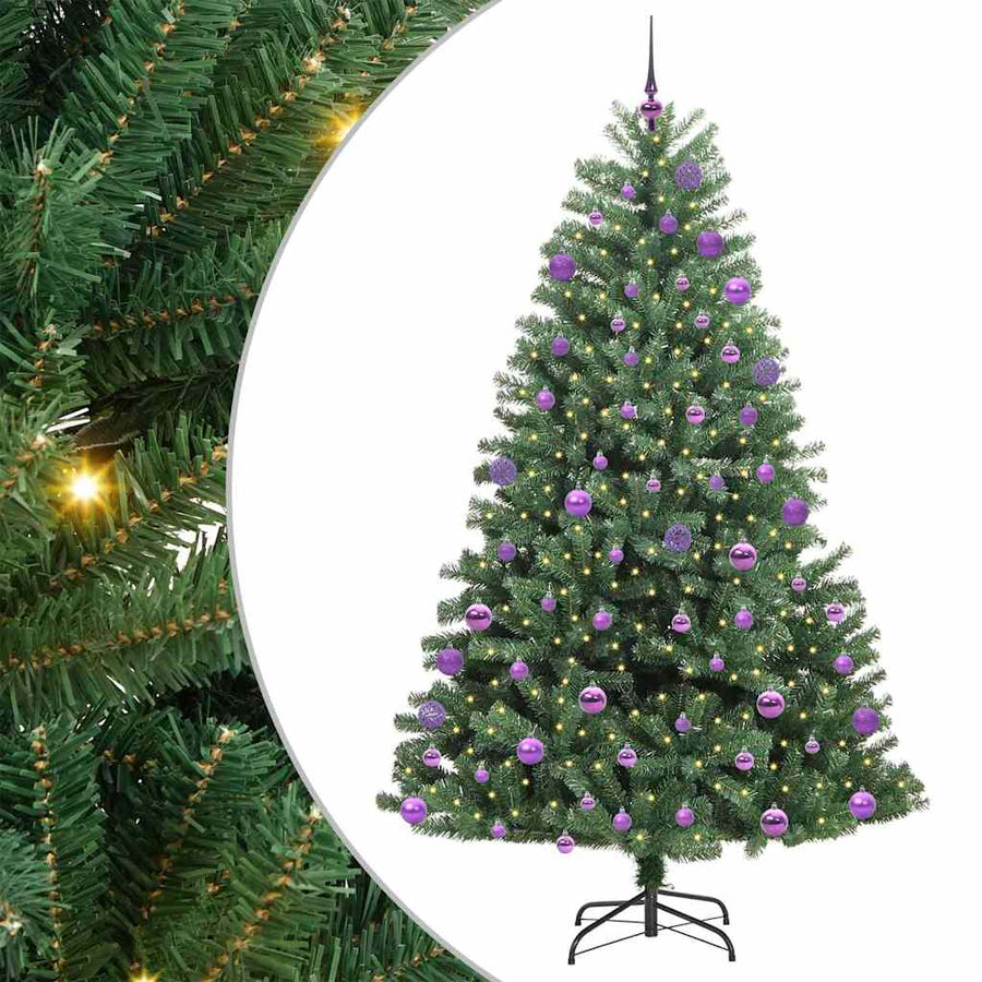 Kunstmatige Inklapbare Kerstboom Groen 180 cm PVC en Metaal