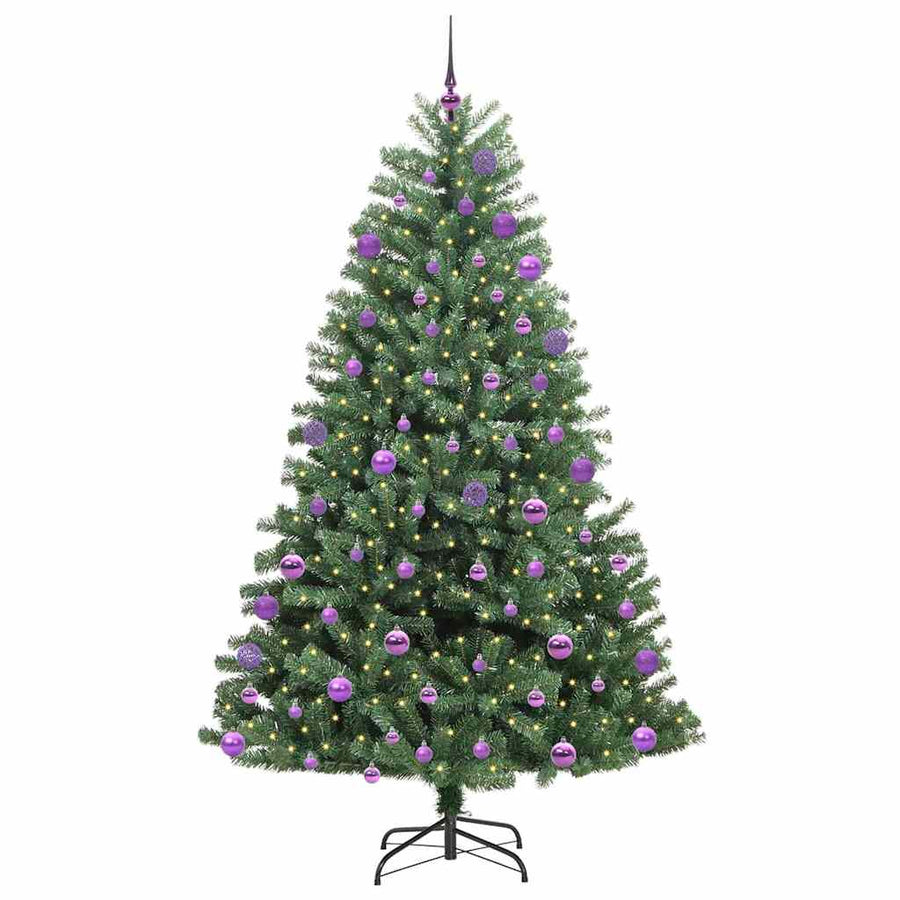 Kunstmatige Inklapbare Kerstboom Groen 180 cm PVC en Metaal