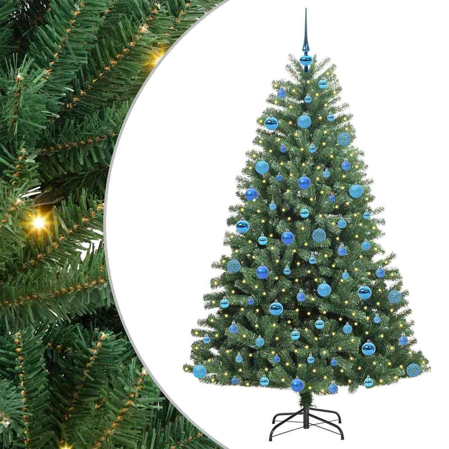 Kunstmatige Inklapbare Kerstboom Groen 180 cm PVC en Metaal