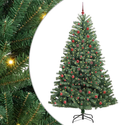 Kunstmatige Inklapbare Kerstboom Groen 210 cm PVC en Metaal