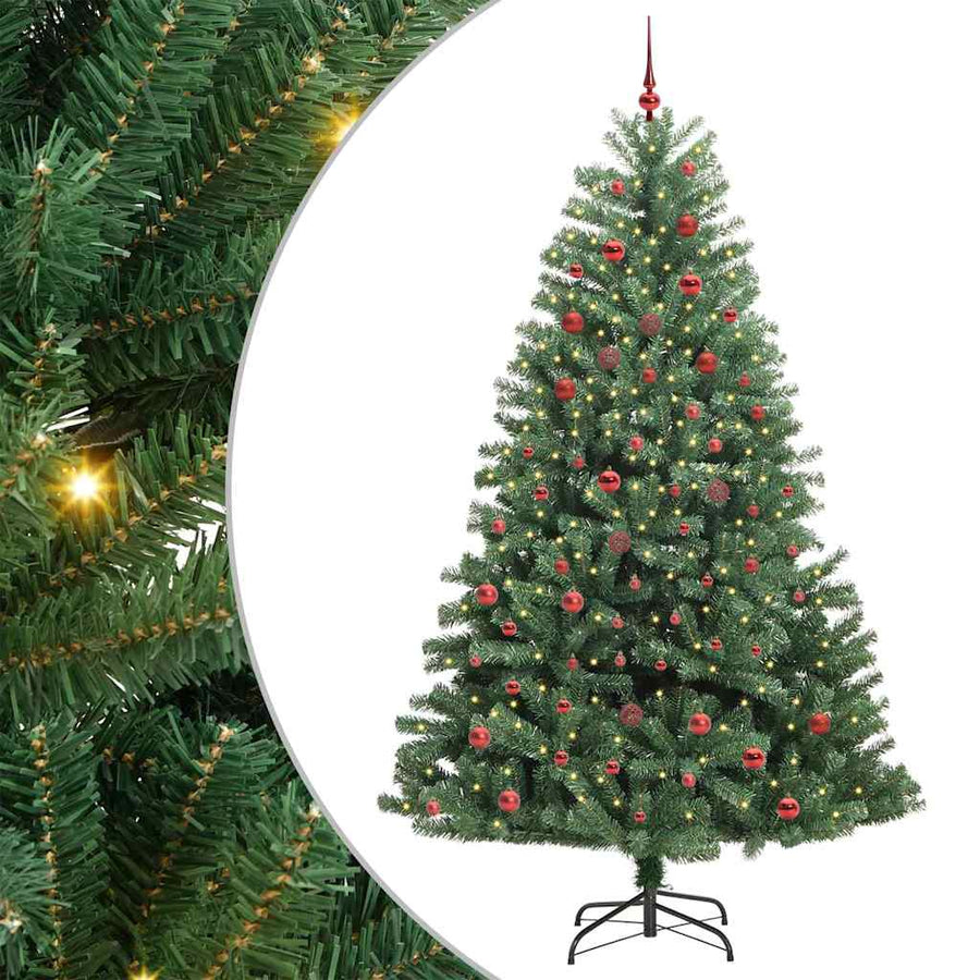 Kunstmatige Inklapbare Kerstboom Groen 210 cm PVC en Metaal