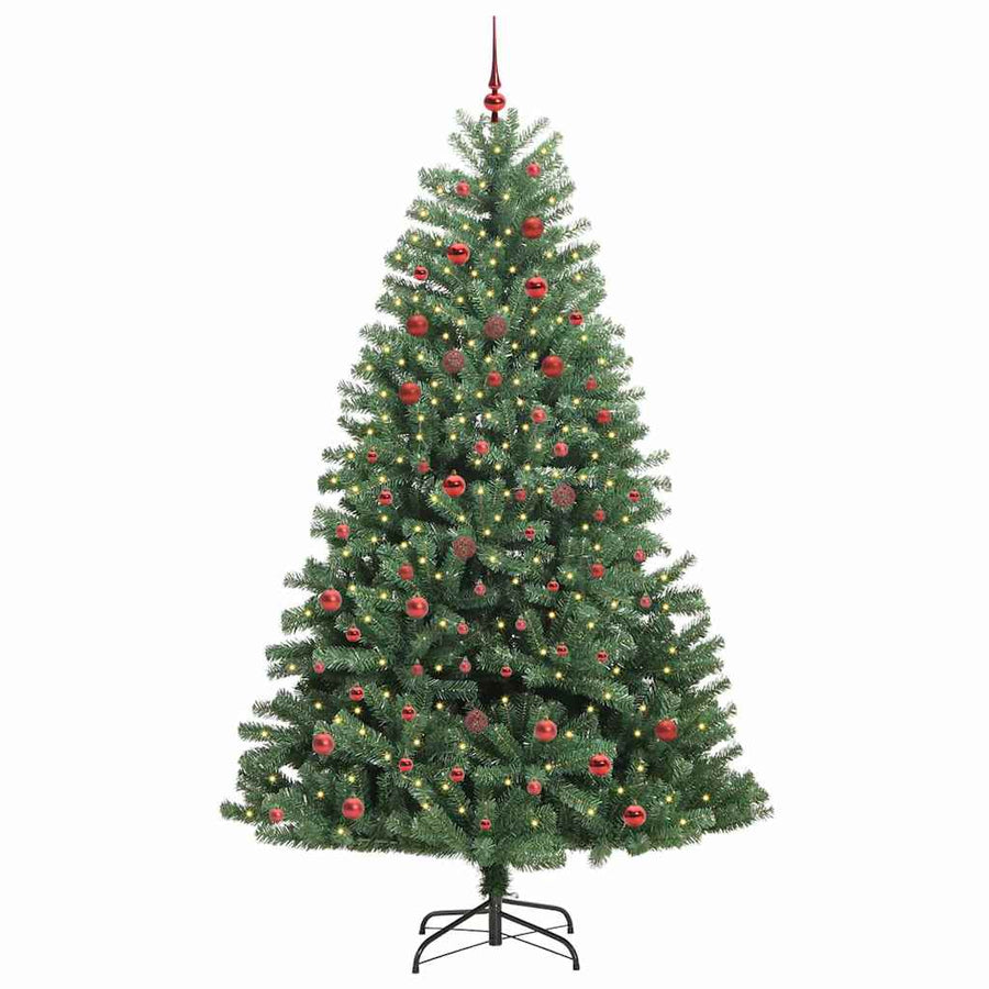 Kunstmatige Inklapbare Kerstboom Groen 210 cm PVC en Metaal