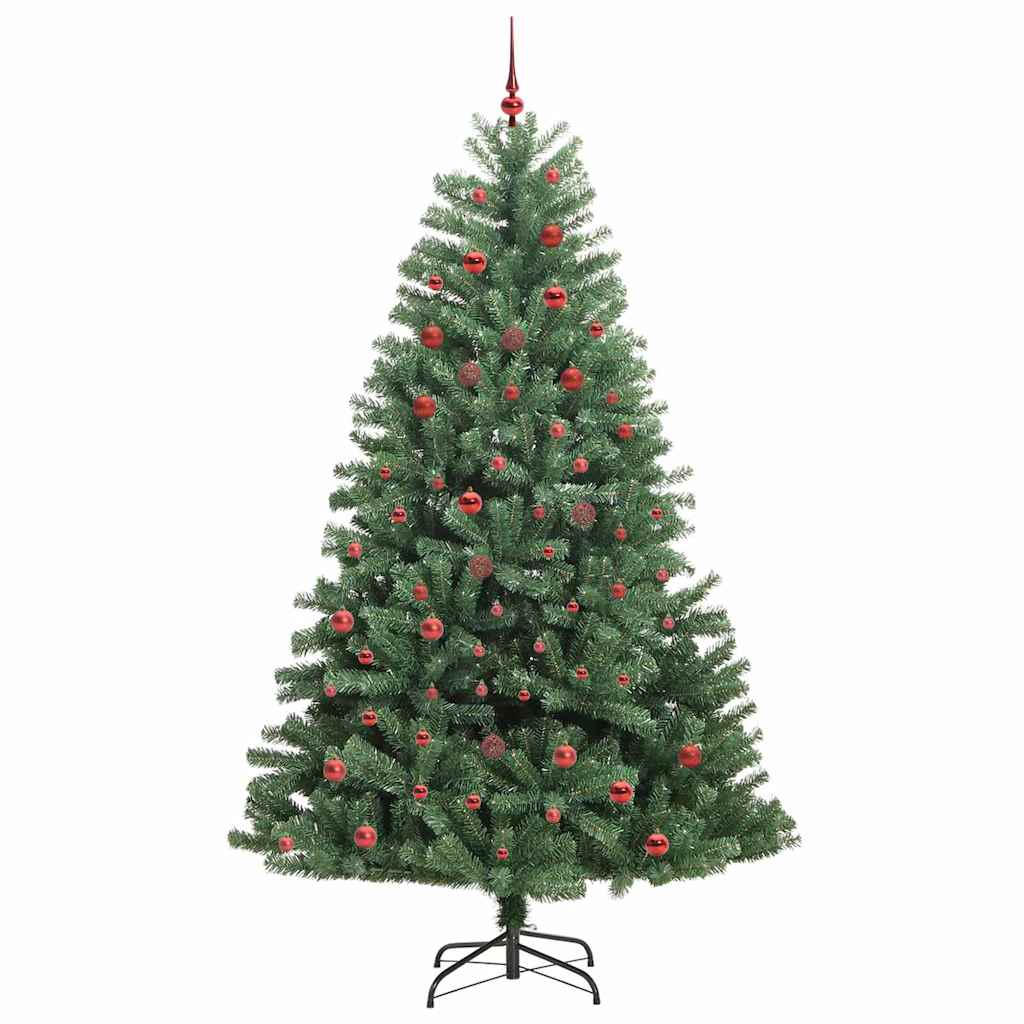 Kunstmatige Inklapbare Kerstboom Groen 210 cm PVC en Metaal