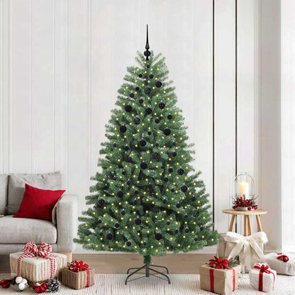 Kunstmatige Inklapbare Kerstboom Groen 210 cm PVC en Metaal