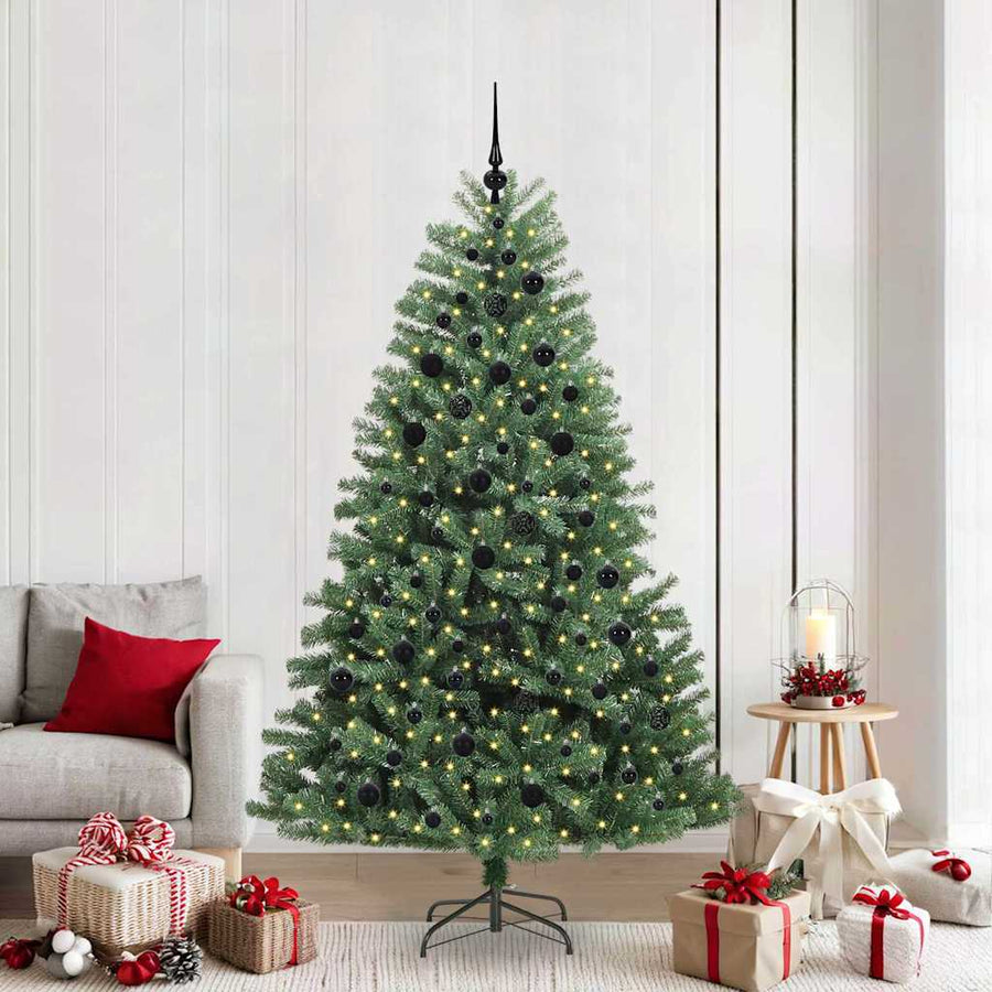 Kunstmatige Inklapbare Kerstboom Groen 210 cm PVC en Metaal
