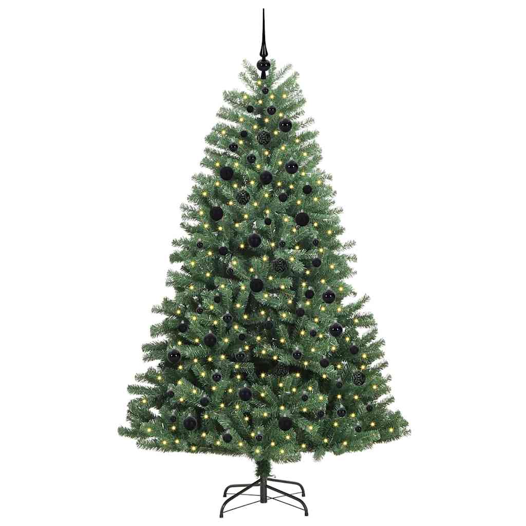 Kunstmatige Inklapbare Kerstboom Groen 210 cm PVC en Metaal