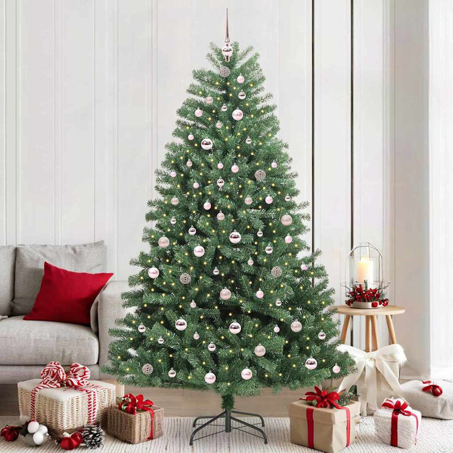 Kunstmatige Inklapbare Kerstboom Groen 210 cm PVC en Metaal